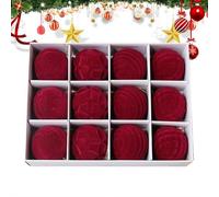 12Pcs Velvet Christmas Ornaments Balls, 2.4 inch Flocked Christmas Tree Shatterproof Hanging Balls Ornaments, Vintage Delicate Plastic Baubles Decor for Xmas Holiday Party