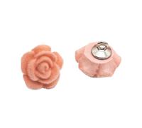 12pcs Velvet Floral Button-Down Cardigan with High Collar, Hand-Sewn Buttons, and Camellia Lining The Interior(1.5cm-Deep Pink)