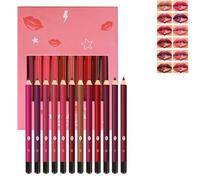12PCS Velvet Matte Lip Liner Set - Long Lasting, Waterproof, Smudge-Proof Lip Contour Pencils with High Pigmentation, Includes Nude Shades & Creamy Lip Bold Lip Makeup
