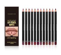 12Pcs Velvet Matte Lip Liner Set - Waterproof Long-Lasting, High-Pigmented Lip Pencils Shades for Smooth All-Day Makeup Looks