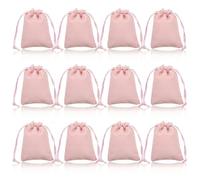 12pcs Velvet Pouches Small Drawstring Jewelry Pouches 10cmx7.5cm Pink Jewellery Bags With Drawstring Reusable Small Pouch Bag for Bracelet Storage And Packaging Wedding Gift Christmas Party Favors