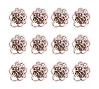 12pcs Vintage Metal-tone Rose Hair Claw Clip Set with Hollow Design
