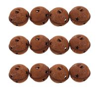 12pcs Vintage Rusty Iron Christmas Bell Ornament for Hanging Decor