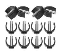 12pcs Walking Cane Clamp M8x28mm Steel ABS Pin Lock Accessory | C-shaped Latch System, Fits 25mm and 28mm Tubing, Black Finish, for Daily Mobility