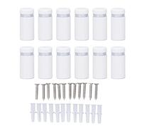 12Pcs Wall Mount Standoff Screws, Stainless Steel Mounting Screw Bracket for Advertising Signs, 12x25mm Sign Holder Screws with Cross Screws and Expansion Tubes, Durable Hardware