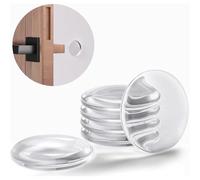 12PCS Wall Protector from Door Handle, 5cm Clear Rubber Door Knob, Round Wall Shield Cushion for Homes, Offices, Furniture & Cabinet