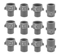12pcs Water Pipe Interface Converter, Water Line Adapter Hose Stop Valve Adapter Pipe Conversion Connector Compatible with 1/2" NPT to 5/8" NPT 1/2" NPT to 3/4" NPT Male to Female