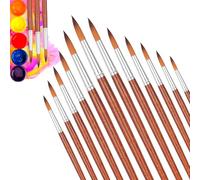 12Pcs Watercolour Brushes Round Paint Brushes Art Set Detail Professional Acrylic Gouache Nylon Oil Painting Small Watercolor Acrilic Paintbrushes Artists Paint Brushes for Beginners Professionals