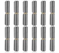 12pcs Weldable Barrel Hinges, 2-1/2" Long 3/8" Diameter Weld On Bullet Hinges Heavy Duty Steel Detachable Gate Door Hinge Parts for Metal Swing Doors, Trailer Ramps, Glass Doors