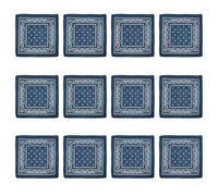 12PCS Western Printing Bandannas Vintage Flower Headscarf Adult Unisex Bandana Hiphop Head Kerchief