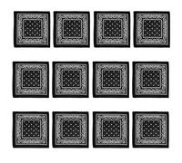 12PCS Western Printing Bandannas Vintage Flower Headscarf Adult Unisex Bandana Hiphop Head Kerchief