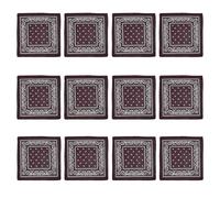 12PCS Western Printing Bandannas Vintage Flower Headscarf Adult Unisex Bandana Hiphop Head Kerchief