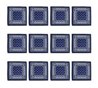 12PCS Western Printing Bandannas Vintage Flower Headscarf Adult Unisex Bandana Hiphop Head Kerchief