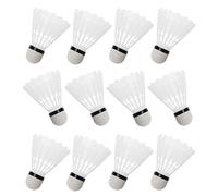 12PCS White Badminton Plastic Shuttlecocks Indoor Outdoor Gym Sports Accessories
