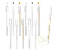12Pcs White Gold Silver Gel Pen Set, 0.8mm Fine Point White Gel Pens for Black Paper, Gelly Roll Pens White, Gold Highlighter Pens Gold Gel Pens for Art, Highlight Drawing Pens for Drawing Taking Note