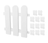 12pcs White Plastic Garden Fence Border Panels for Lawn and Beds | PP Material, Modular Interlocking Sections, Smooth Surface, for Paths, Shrubs, Potted Displays