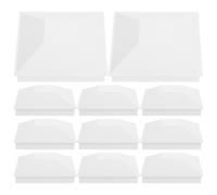12pcs White Plastic Post Cap for 4x4 Fence Posts, Square Pyramid | Screw-on Design, UV Resistant Sealing, for Porch Railings, Gates, Vinyl Posts, Diyers and Property Managers