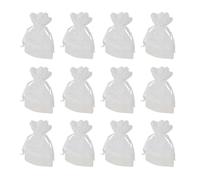 12pcs White Stars Lace Drawstring Jewelry Bag Bundle Pocket Pouches