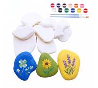 12pcs White Stones for Painting, FLZOOY 3-8cm Irregular Flat Pebbles