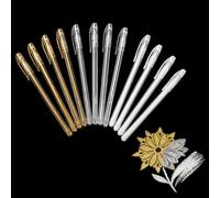 12Pcs Whites Gold Silver Gel Pen Set, 0.8mm Fine Point White Gel Pens for Black Paper White, Gelly Roll Pens, Gold Highlighter Pens Gold Gel Pens for Art, Highlight Drawing Pen for Drawing Taking Note
