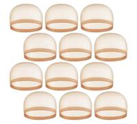 12pcs Wig Mesh Caps HD Invisible Stretch Nylon Beige