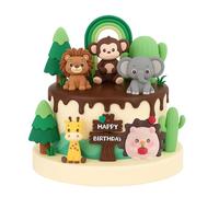 12Pcs Wild Animal Cake Toppers - Realistic Cake Decorations Happy Birthday, Cake Toppers Wild, Baby Birthday Party, Animal Cake Topper, Baby Shower Party Decorations