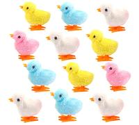 12pcs Wind-Up Toys for Kids - Colorful Jumping Chicken & Plush Chicks - Mini Clockwork Toys for Easter Party Favors & Gift Basket Fillers