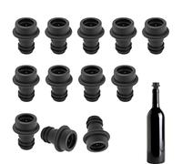12PCS Wine Stoppers Vacuum, Silicone Wine Stopper & Preserver, Reusable Bottle Sealer Keep Fresh, 4-in-1 Leak-Proof Bottle Stoppers (Black)