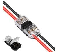12Pcs Wire Connectors, Low Voltage H Tap Connectors, 2 Pin 2 Way Quick Splice Wire Connectors, Without Stripping, for Mid-Span Branching in Wires Connection, LED Strip, Audio, Vehicles