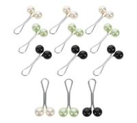 12pcs Women U Shaped Pearl Scarf Brooch Pin for Shawl Clips