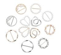 12Pcs Women's Scarf Clip Buckle Durable with Rhinestone Faux Pearl Accents for Fashionable Clothing Accessories for Formal Events Everyday Wear