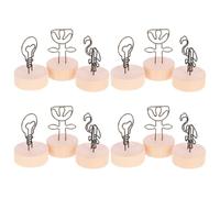 12pcs Wood Base Photo Clip Standing Memo Clamp for Desk Notes