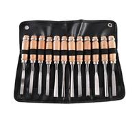 12pcs Wood Groove Parting Tools, Professional HSS Turning Chisel Set for Modeling, Carving & Cutting