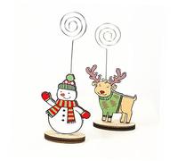 12pcs Wood Table Card Holders Xmas Table Decoration Table Number Stands menu Paper Clips Holder Table Place Holders Christmas Table Number Stand menu Note Clip Wooden Bamboo