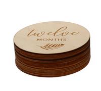 12pcs Wooden Baby Double Sided Cards for Growth Commemoration