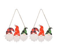 12pcs Wooden Christmas Hanging Sign Santa Village Decor