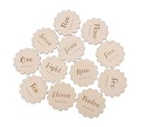 12Pcs Wooden Growth Milestone Cards Newborn Commemorative Cards Adorable Photo Props for Monthly Growth Record Unique Designs for Precious Moments