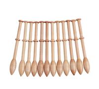 12Pcs Wooden Lace Bobbin Set, Antique French Style Weaving Tools for Handmade Lace Making, Turned Beech Bobbins with Smooth Finish for Beginners and Crafters