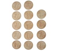 12pcs Wooden Milestone Cards for Newborn Photo Sessions | Smooth Wood Grain, Chic Creative Design, Monthly Marking, for Family Photographers and Social Sharing