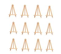 12Pcs Wooden Tabletop Art Display Easels, Small Painting Easel, Desktop Holder Stand for Displaying Canvas Paintings,Drawing, Weddings, Arts & Crafts