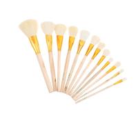 12pcs Wool Brush Set for Adults and Professional Artists, Wood Handle