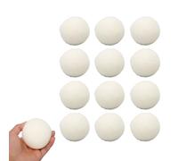 12PCS Wool Dryer Balls, Reusable Laundry Balls for Dryer Wool Drying Balls Static Reduction Fabric Softener Balls for Clothes Laundry (6cm)