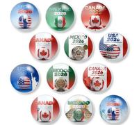 12PCS World Cup Fridge Magnets 2026 Soccer Funny Fridge Magnet Crystal Glass Refrigerator Magnets Decorative Refrigerator Magnet for Fans Home Office Classroom Party Decor Souvenirs