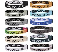 12PCS WWJD Bracelet Pack, Christian Gifts Adjustable Wristbands, WWJD Jesus Bracelets Bulk - What Would Jesus Do Bracelet for Women Men, Polyester Fibre, no gemstone