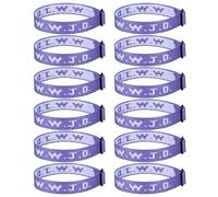 12PCS WWJD Bracelet Pack, Christian Gifts Adjustable Wristbands, WWJD Jesus Bracelets Bulk - What Would Jesus Do Bracelet for Women Men, L, Polyester Fibre, no gemstone