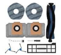 12Pack Replacement Accessories Kit Compatible With Eufy X10 Pro Omni Robot Vacuum with 4 Dust Bags 1 Main Brush 1 Filter 2 Mop Pads 2 Side Brush 1 Cleaning Brush 1 Screwdriver