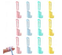 12Pcs Yarn Guide Ring Crochet Knitting Tool,4 Colors Yarn Guide Finger Holder,Knitting Thimble Tool,Plastic Tension Rings with Adjustable Open,Yarns Separated Supplies for Crocheting DIY Crafts