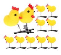 12pcs Yellow Chicken Hair Clips Cute Spring Clip for Women | Metal and Cloth Build, Gentle Hold for Buns and Daily Use, Playful Shape Slipping Control