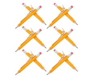 12pcs Yellow Pencil Hair Clip Plastic Iron Barrette for Students
