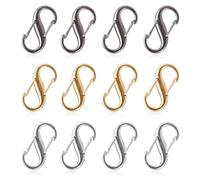 12pcs Zipper Locks, Double Opening Zipper Lock Clips Zipper Clips Anti Theft Backpack Zipper Lock Clip S Shaped Carabiner Zipper Pull Replacement for Home Outdoor Sports (3 Colors)